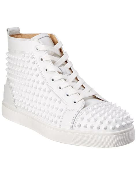 louboutin spike sneakers white